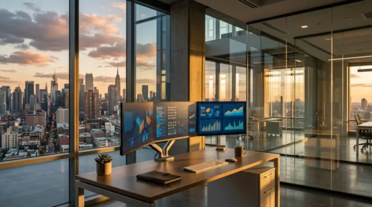 Strategic business planning scene for revenue diversification