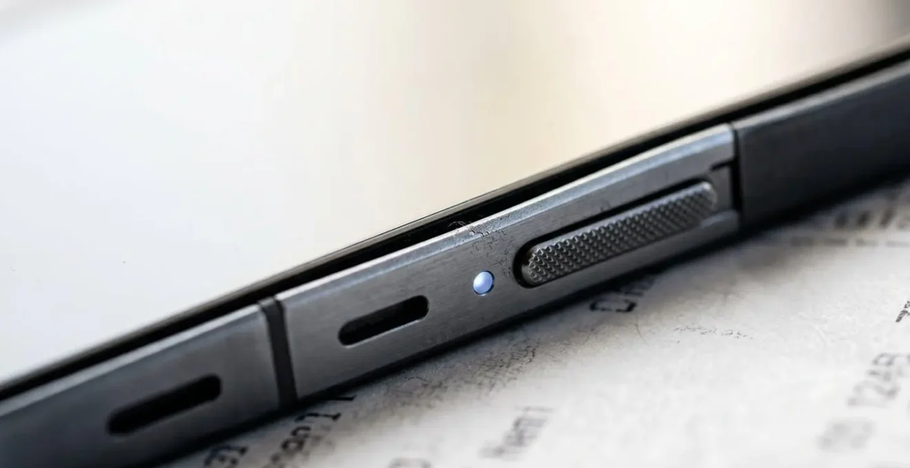 Close-up macro view of intelligent expense tracking system showing automated data processing with tactile technology elements