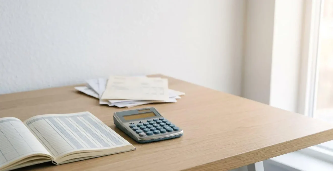 Accounting ledger with calculator showing bad debt relief calculations
