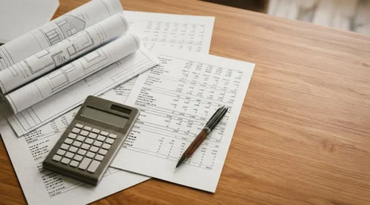 Professional balance sheet analysis with asset valuation documents and funding strategy planning