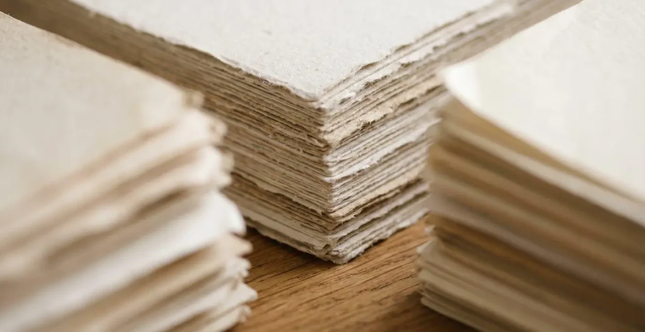 Close-up view of accounting workspace showing three distinct document stacks representing different verification sources with natural lighting
