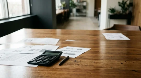 Professional financial analysis workspace showing profit and loss statement examination with analytical tools