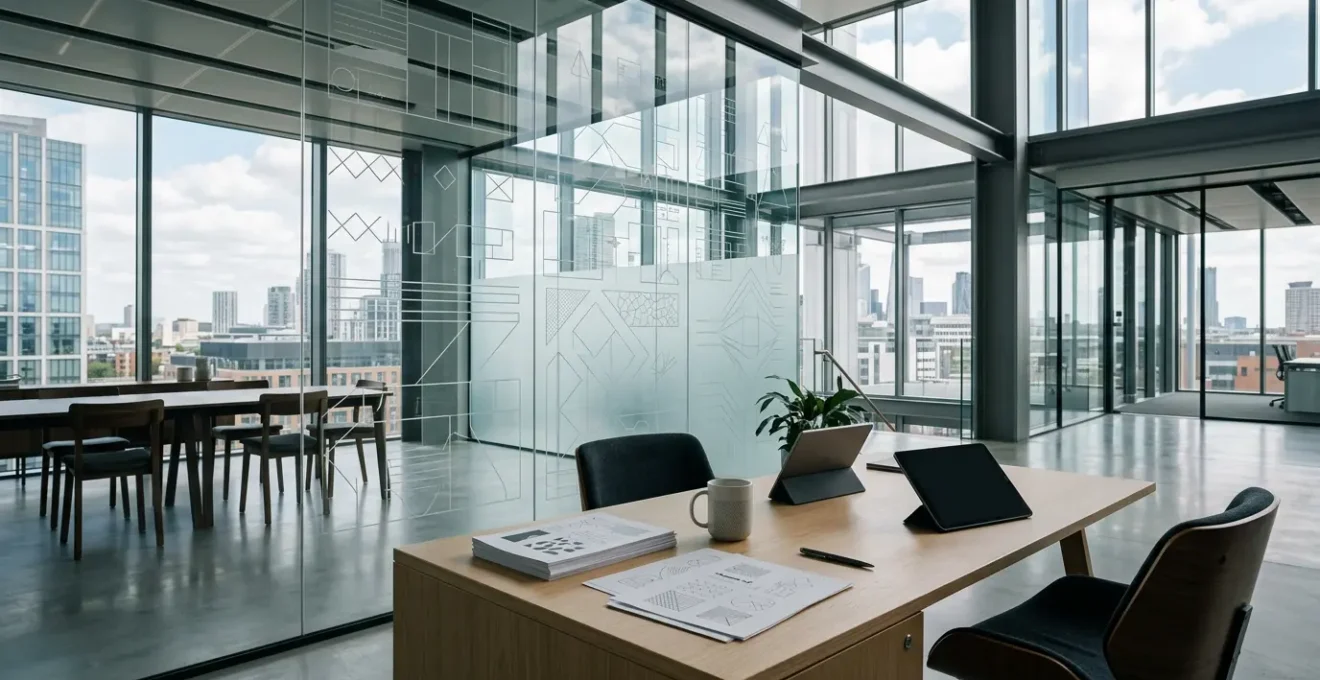 Professional business classification system with digital and traditional elements representing UK SIC codes